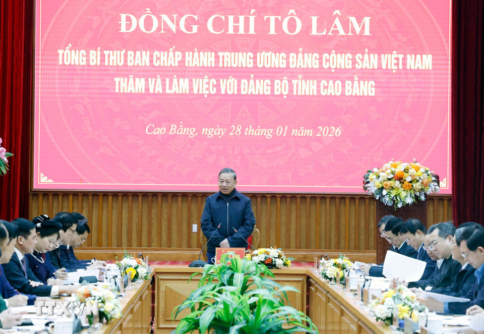 Tổng Bí thư Tô Lâm: Cao Bằng sẽ biến lợi thế đặc thù thành động lực phát triển thực chất